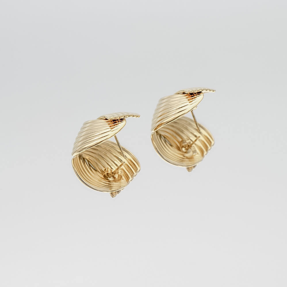 Amaya Fluted Fan Earrings - ISMI JEWELS