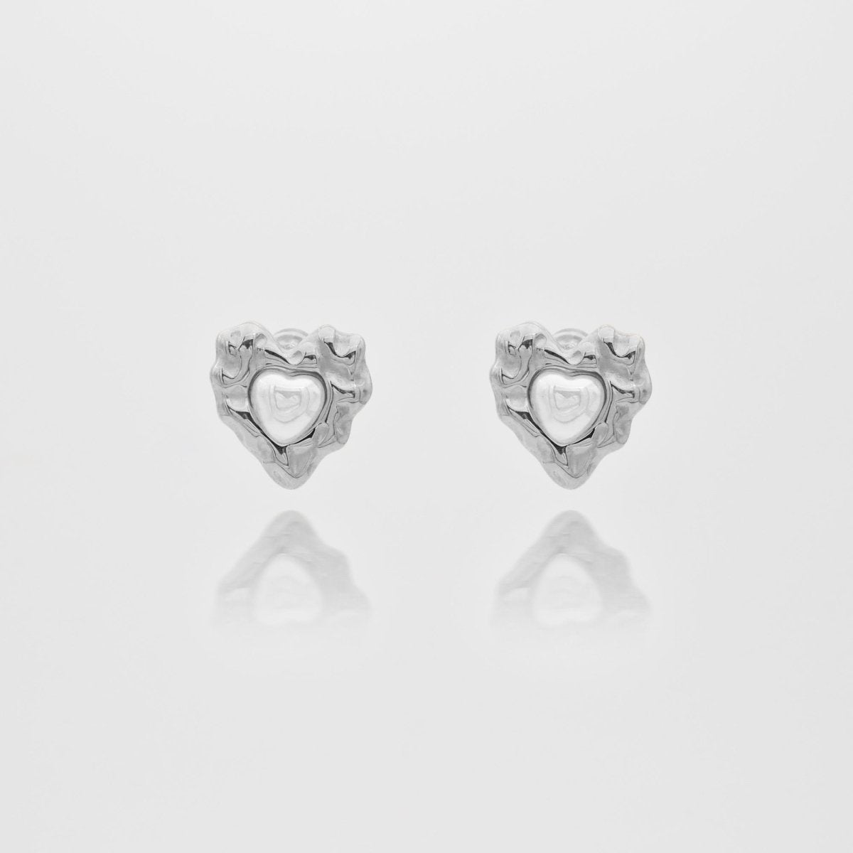 Amber Heart & Pearl Earrings - ISMI JEWELS
