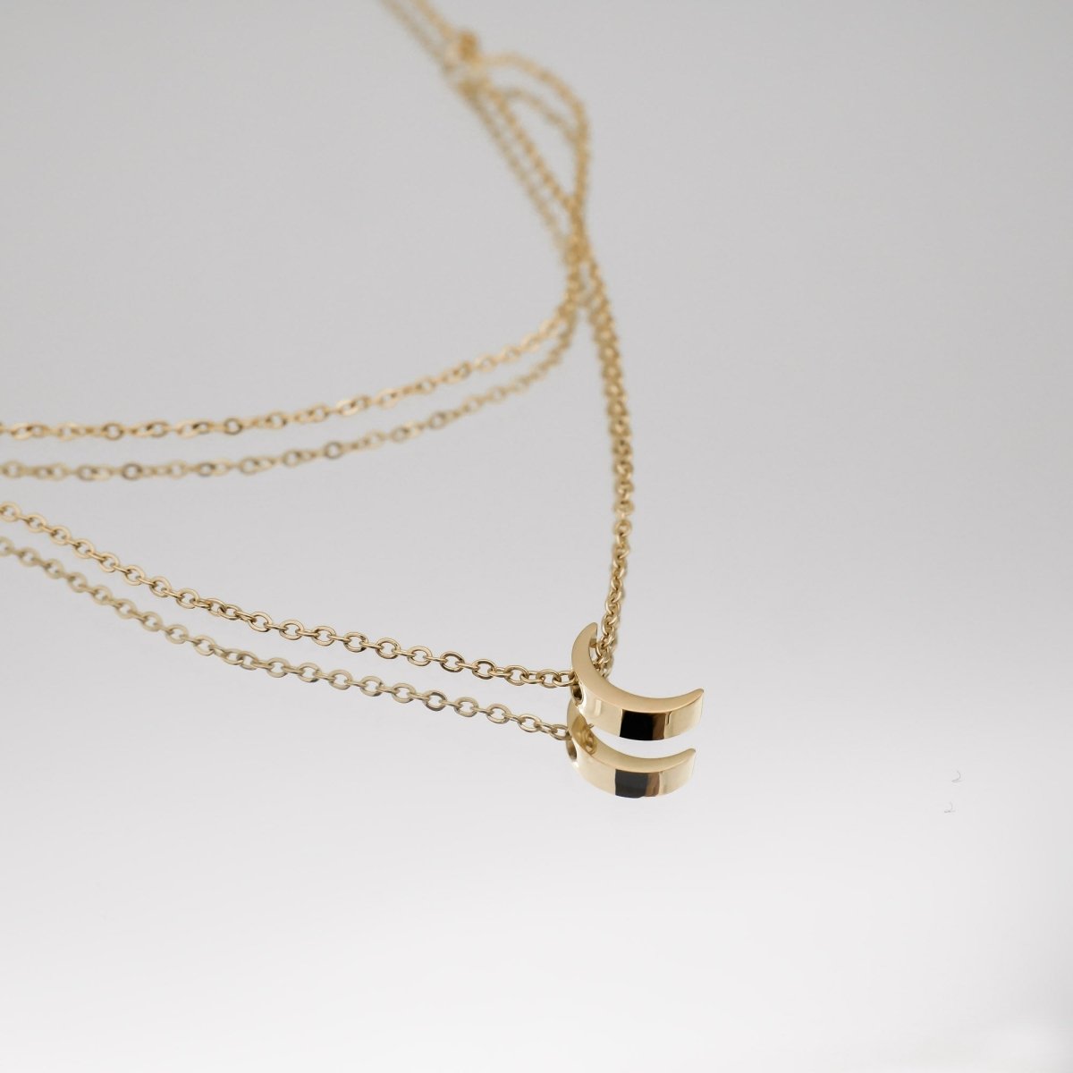 Celine Layered Moon Necklace - ISMI JEWELS