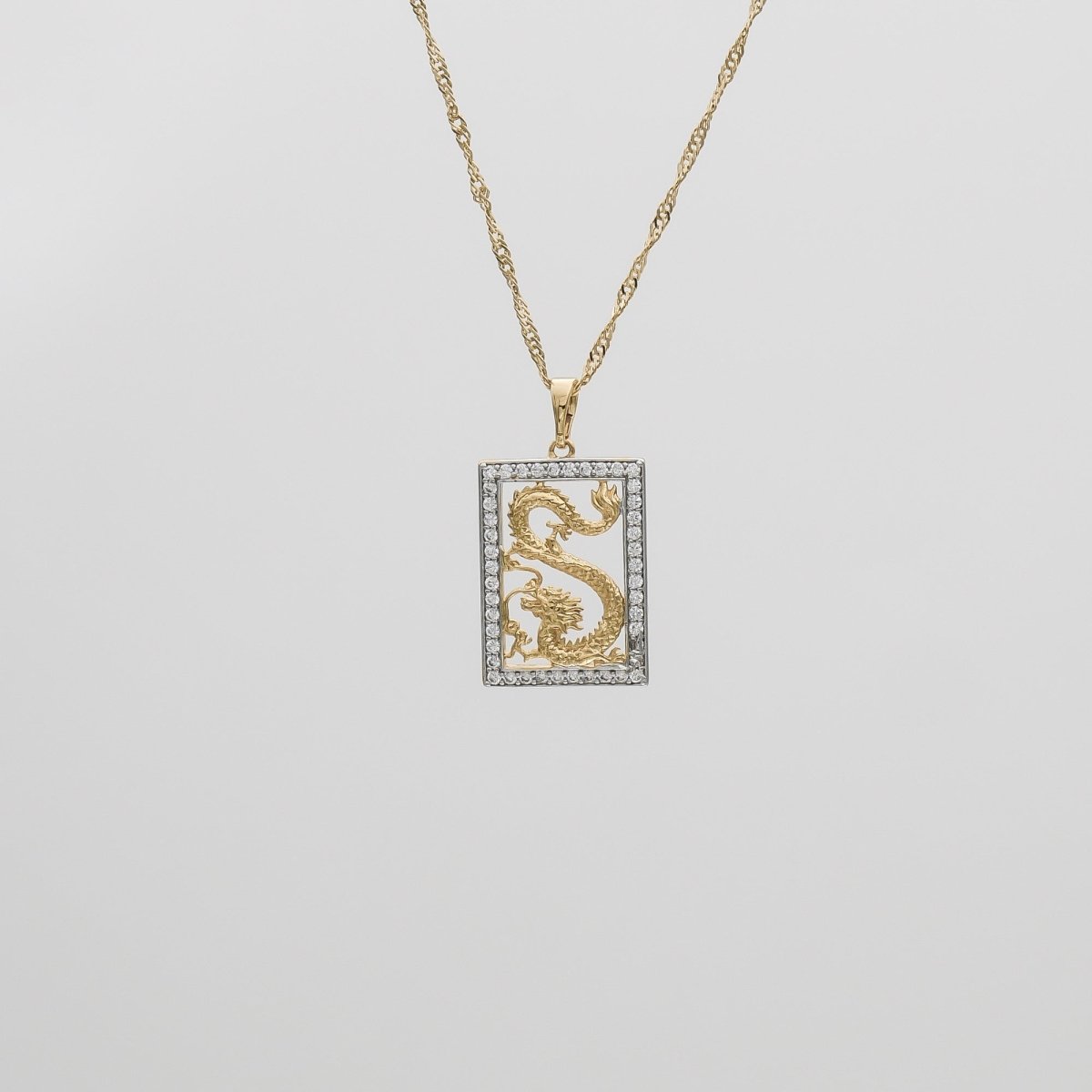 Dragon Tablet CZ Necklace - ISMI JEWELS