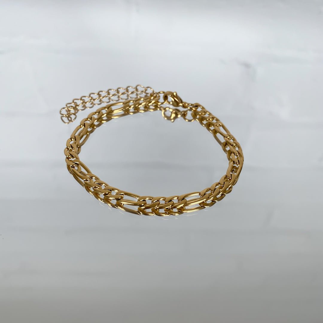 Figaro Chain Anklet Gold - ISMI JEWELS