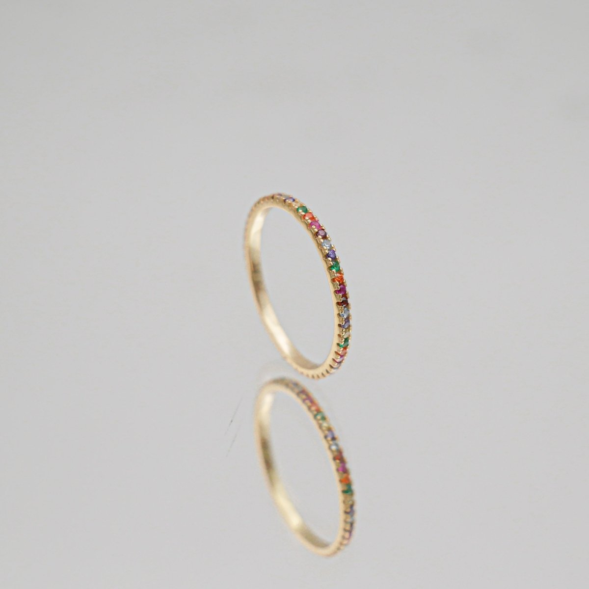 Iris Dainty Rainbow Diamond Ring - ISMI JEWELS