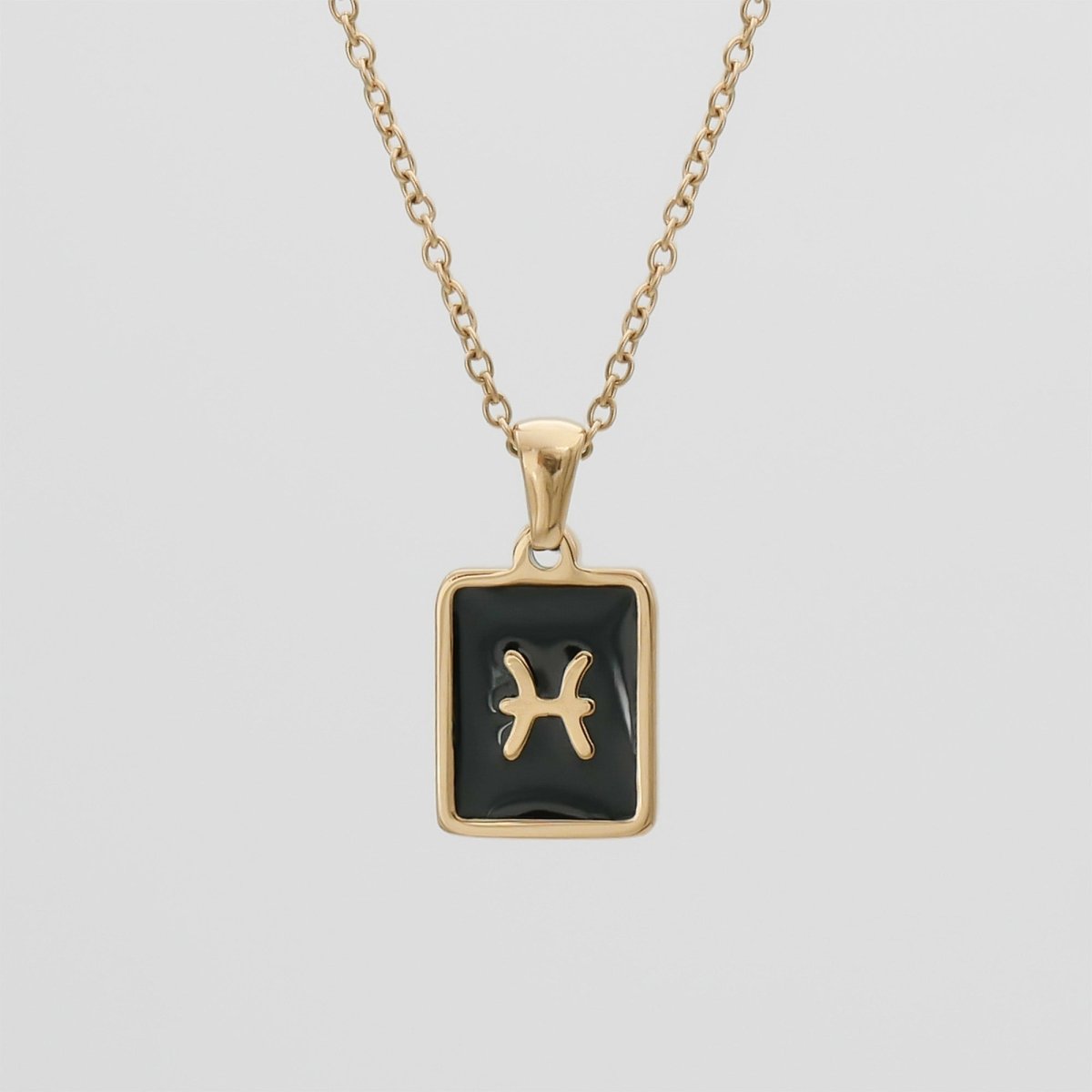 Onyx Zodiac Symbol Necklace - ISMI JEWELS