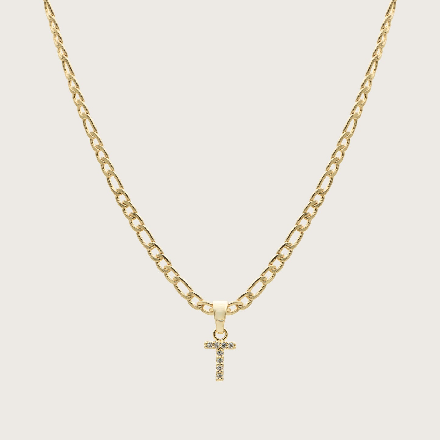 Pave Initial Necklace | Figaro - Image 47 - ISMI JEWELS