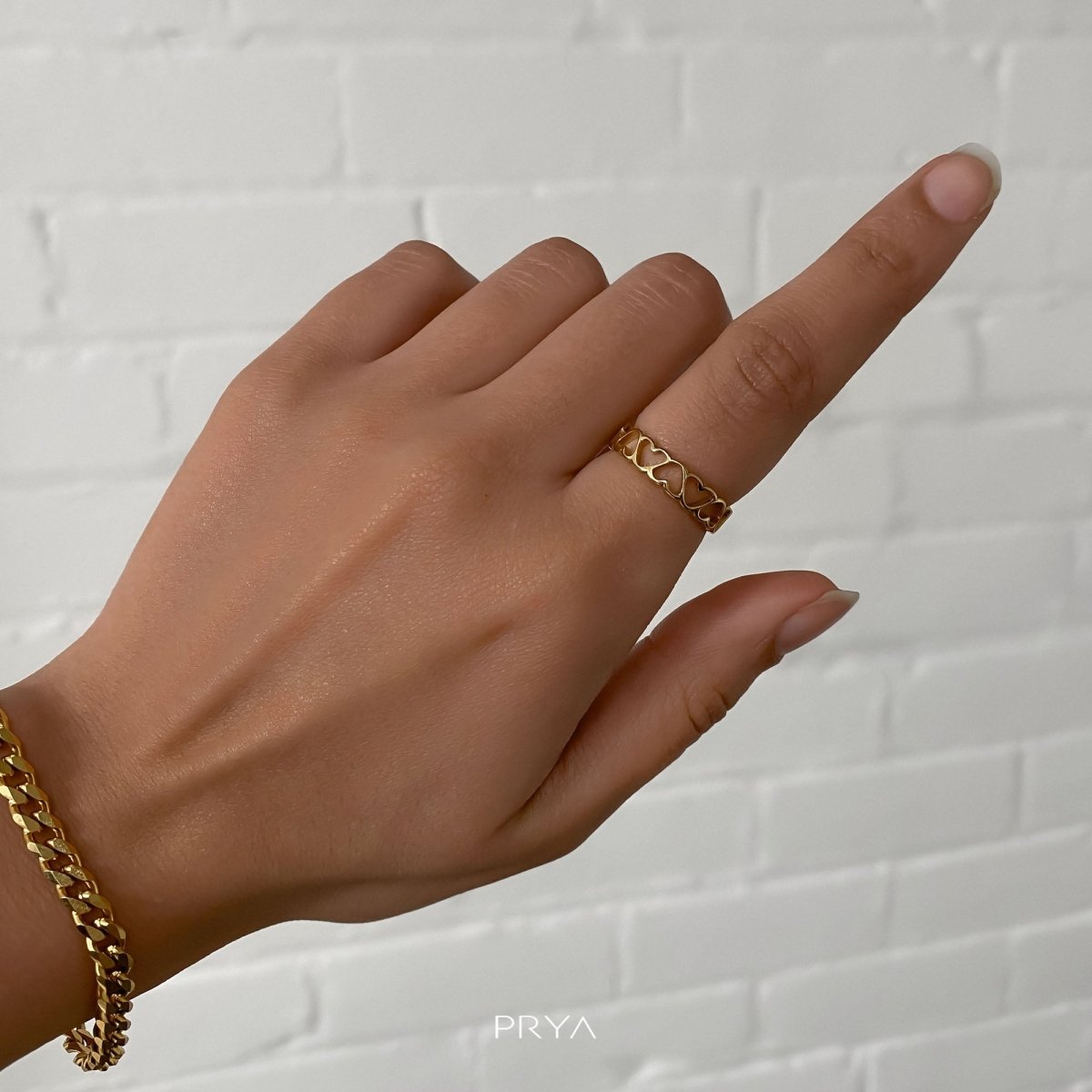 Serena Linked Love Heart Ring - ISMI JEWELS