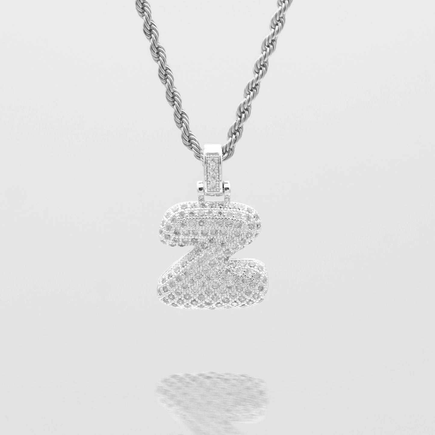 Pave Bubble Letter Initial Necklace - Image 60 - ISMI JEWELS