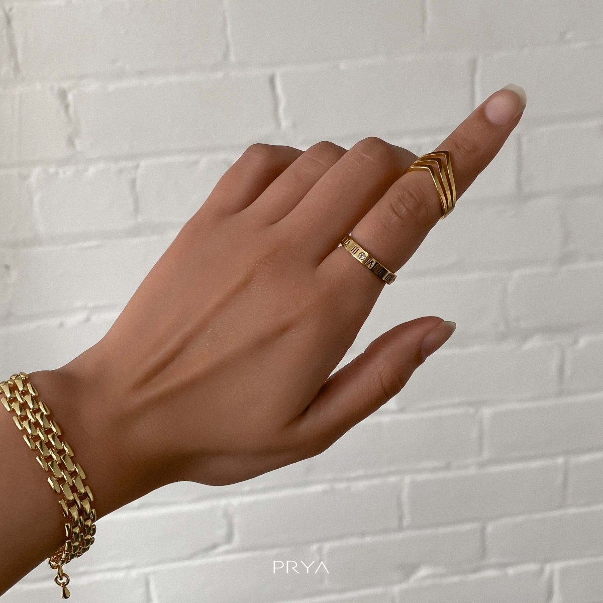 3 Strand Chevron Ring - ISMI JEWELS