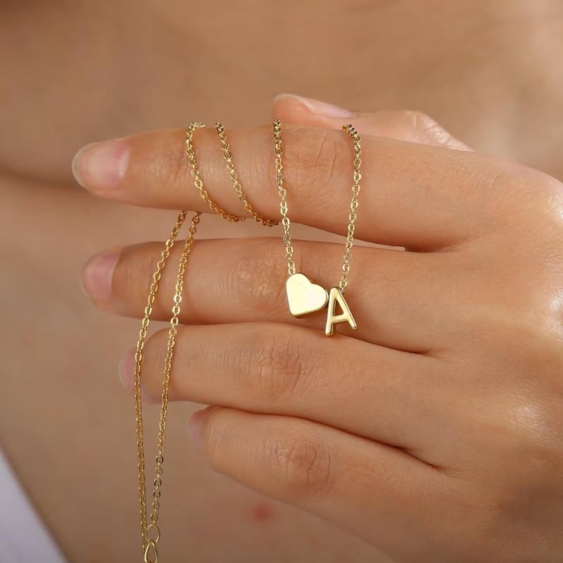 Personalized lover's heart necklace with initial customization by ismijewels, featuring a delicate heart pendant with engraved initials.