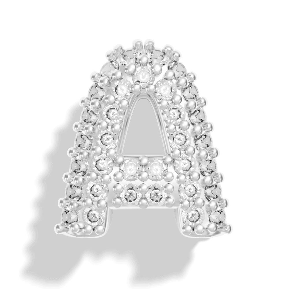Silver Pave Bubble Letter Charms - Image 3 - ISMI JEWELS