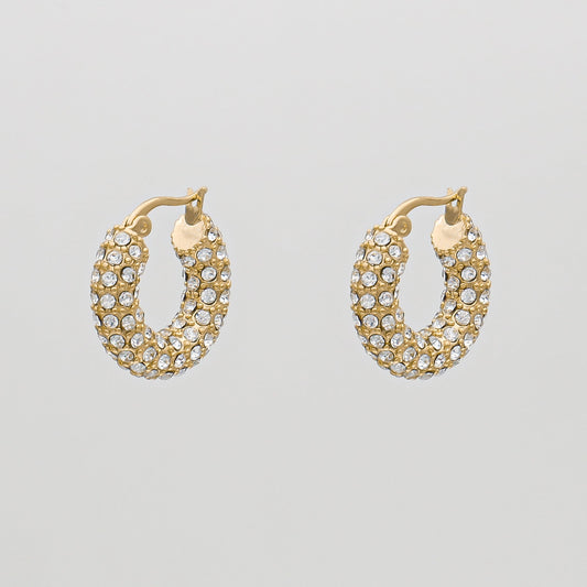 Amiya CZ Hoop Earrings - Image 1 - ISMI JEWELS