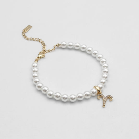 Pave Pearl Zodiac Bracelet - Image 1 - ISMI JEWELS