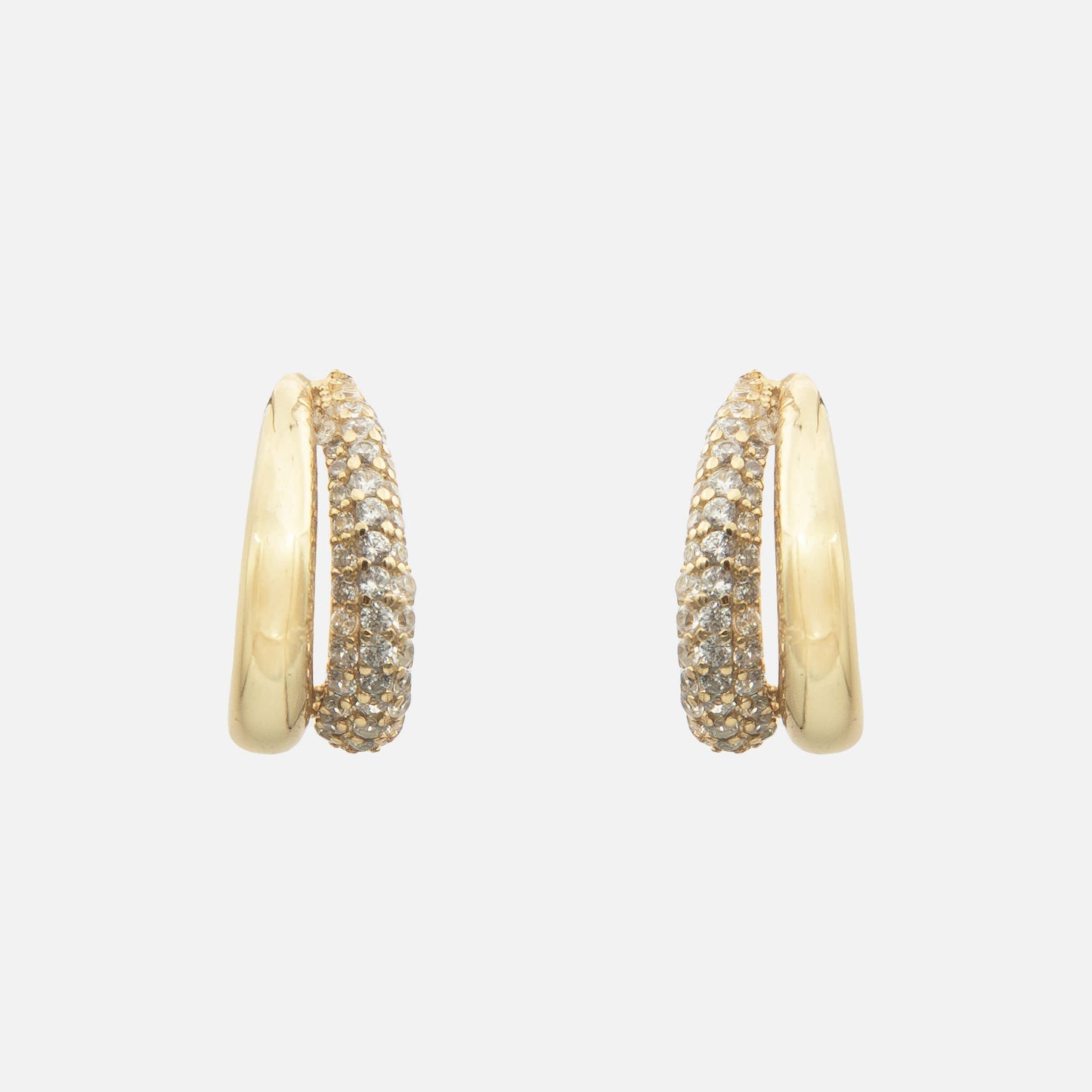 Aurea Double Hoop Earrings - Image 1 - ISMI JEWELS