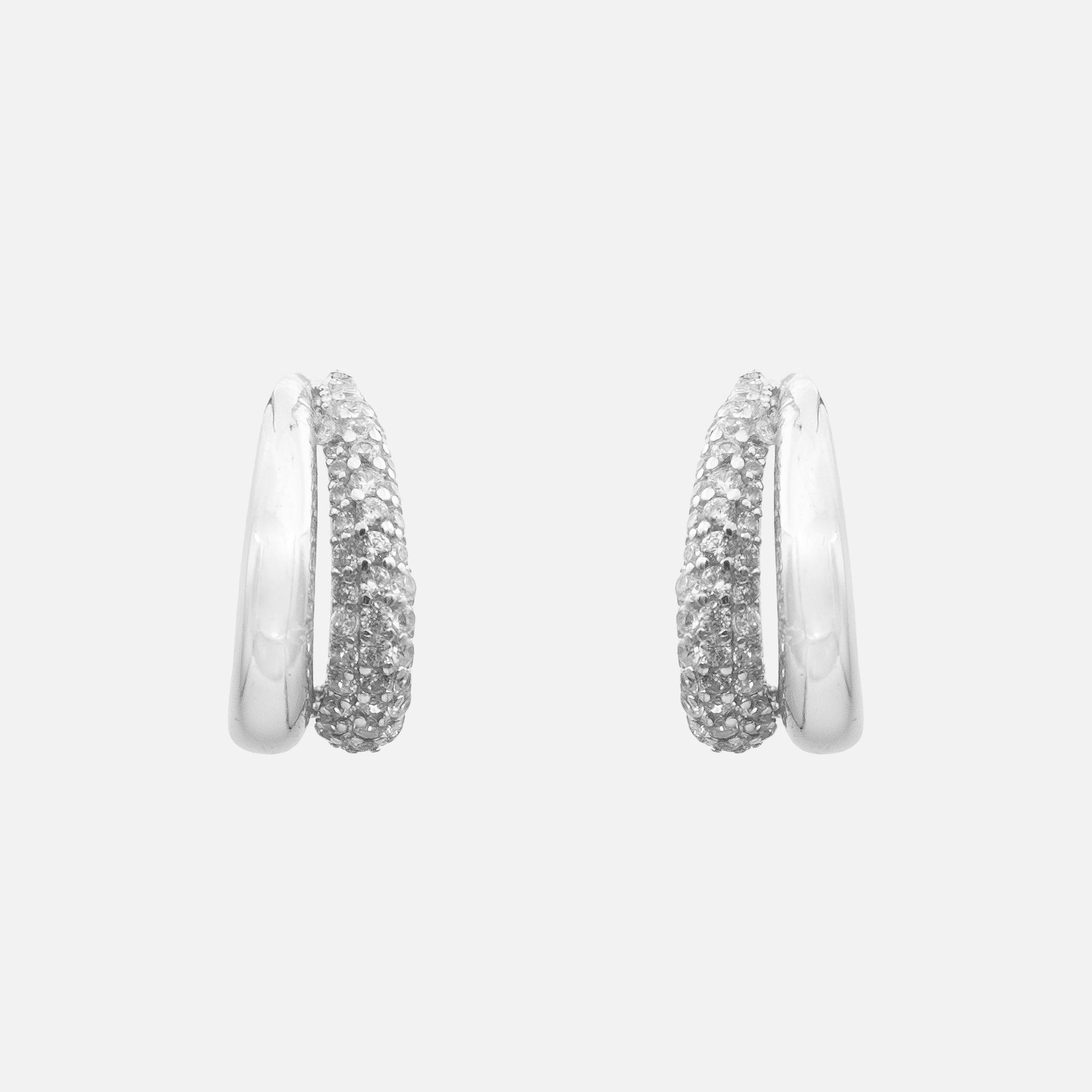 Aurea Double Hoop Earrings - Image 3 - ISMI JEWELS