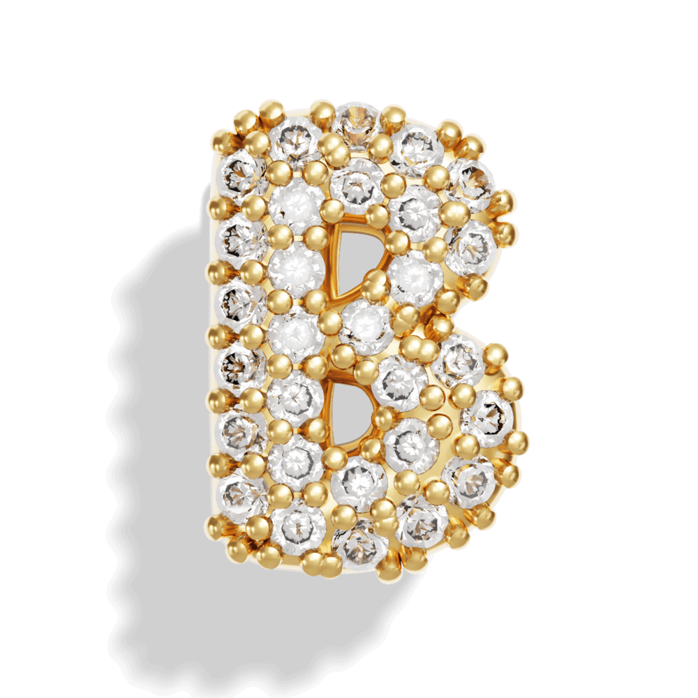 Gold Pave Bubble Letter Charms - Image 4 - ISMI JEWELS