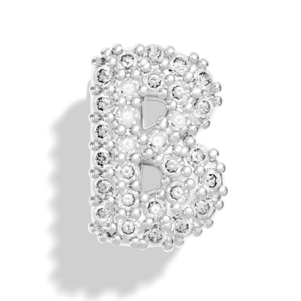 Silver Pave Bubble Letter Charms - Image 4 - ISMI JEWELS