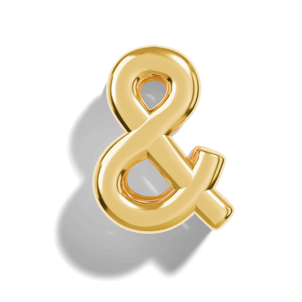 Gold Bubble Letter Charms - Image 29 - ISMI JEWELS