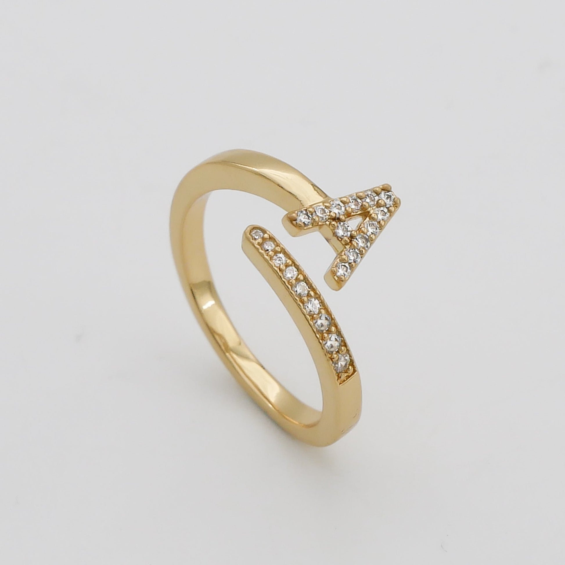 Pave Initial Ring - Image 1 - ISMI JEWELS