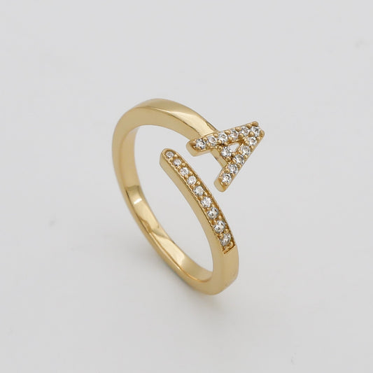 Pave Initial Ring - Image 1 - ISMI JEWELS