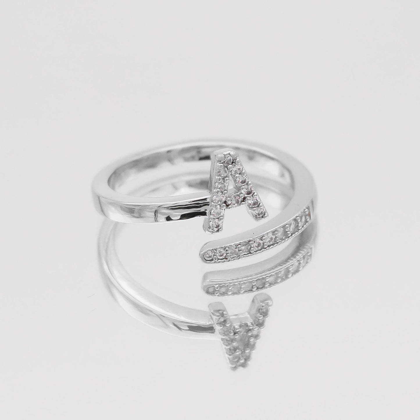 Pave Initial Ring - Image 6 - ISMI JEWELS