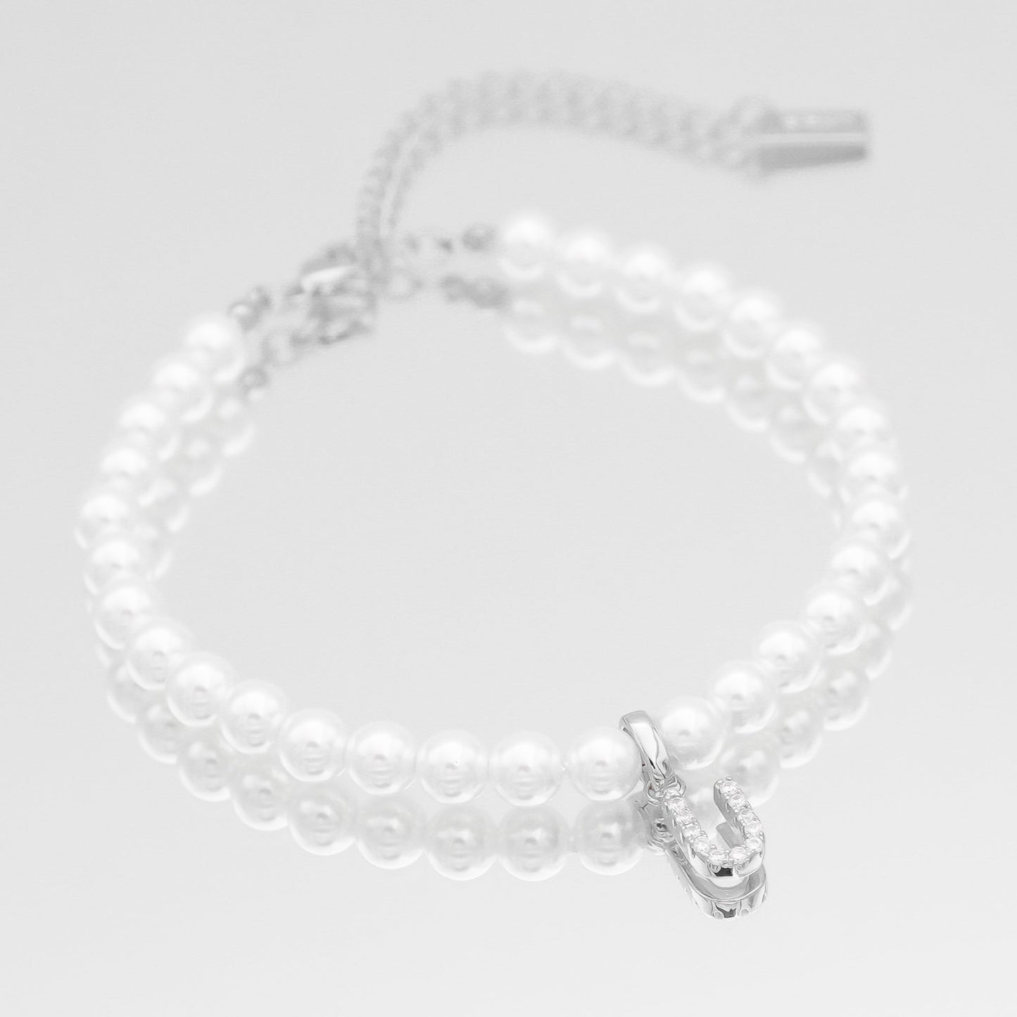 Pave Pearl Initial Bracelet - Image 41 - ISMI JEWELS