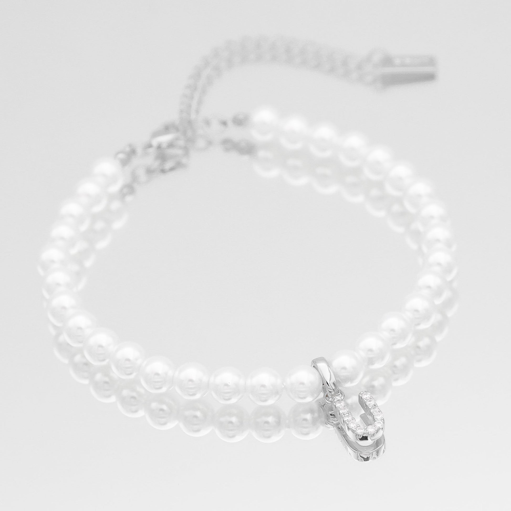 Pave Pearl Initial Anklet - Image 44 - ISMI JEWELS