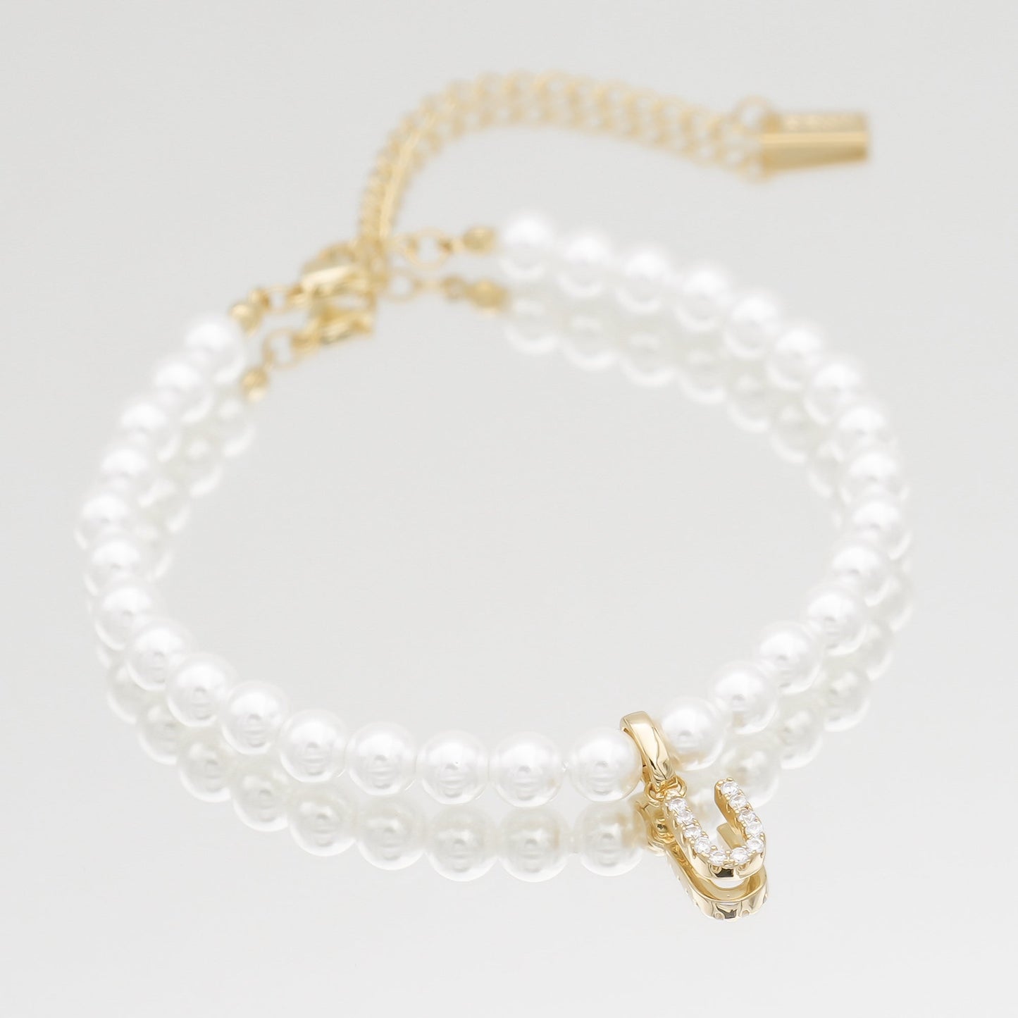Pave Pearl Initial Bracelet - Image 40 - ISMI JEWELS