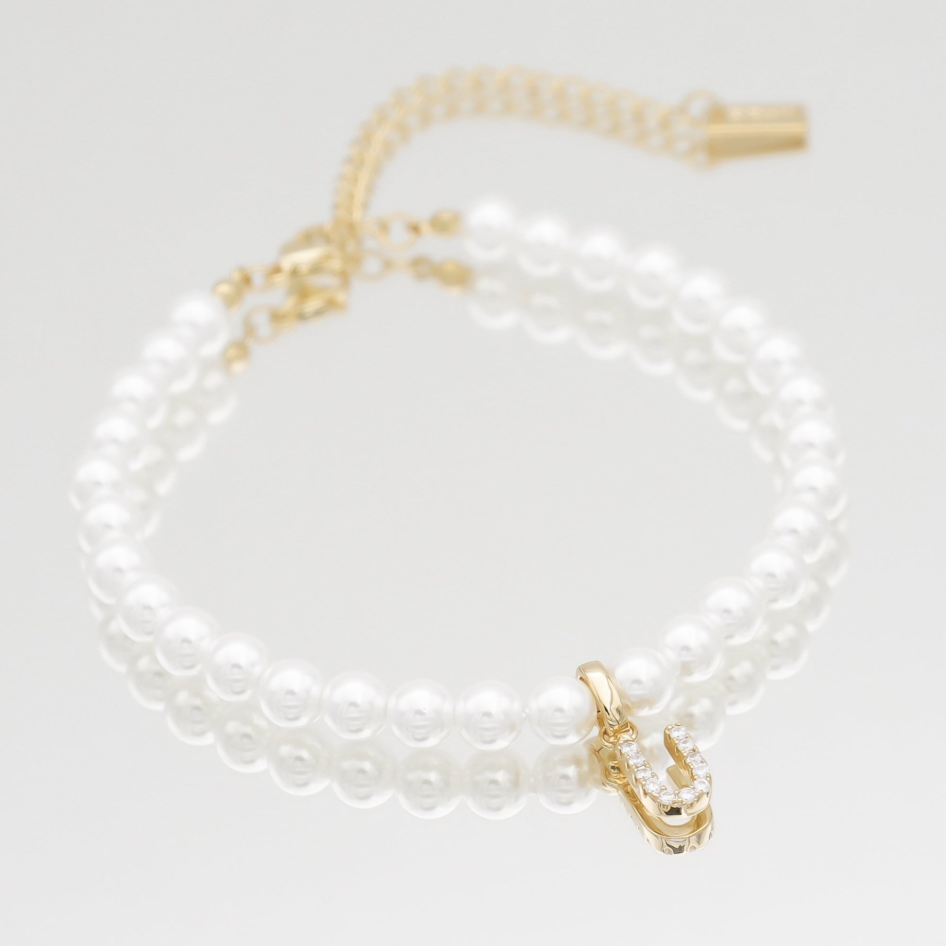Pave Pearl Initial Bracelet - Image 40 - ISMI JEWELS