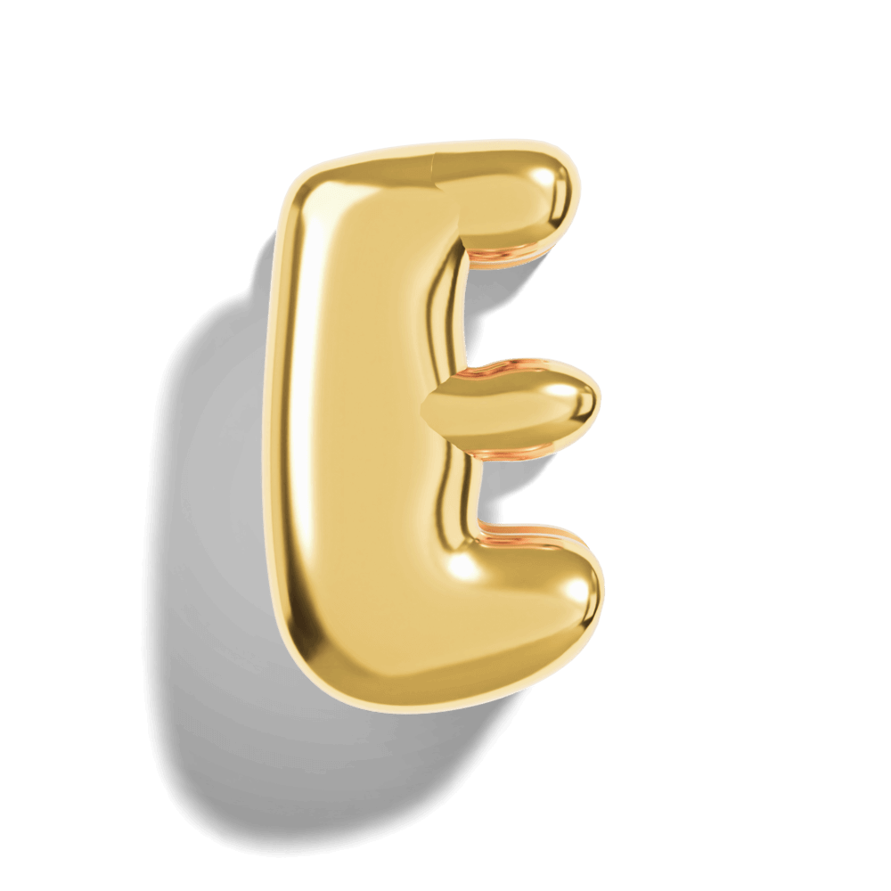 Gold Bubble Letter Charms - Image 7 - ISMI JEWELS