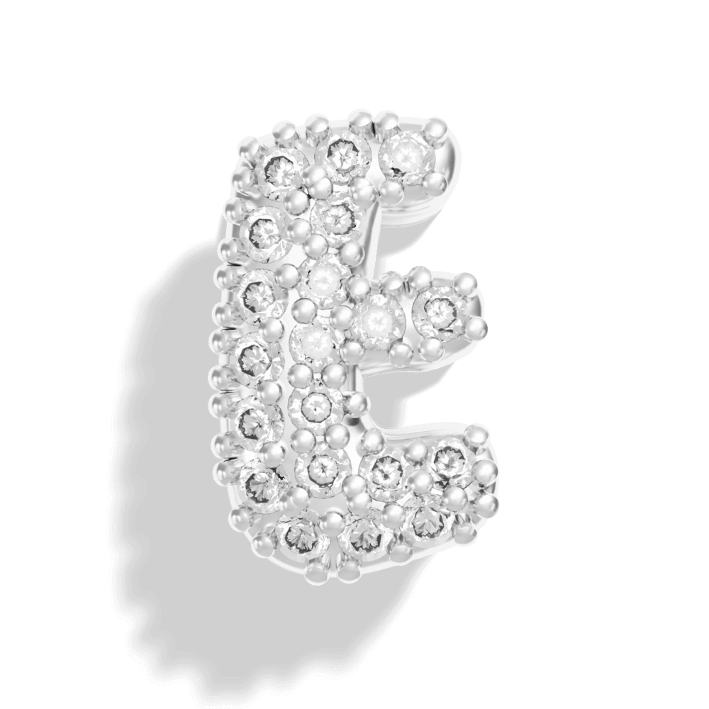 Silver Pave Bubble Letter Charms - Image 7 - ISMI JEWELS