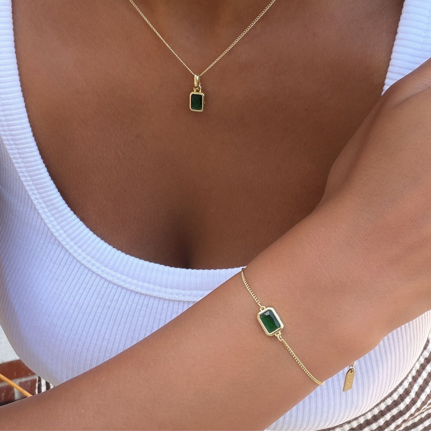 Emerald Cut Birthstone Bracelet
