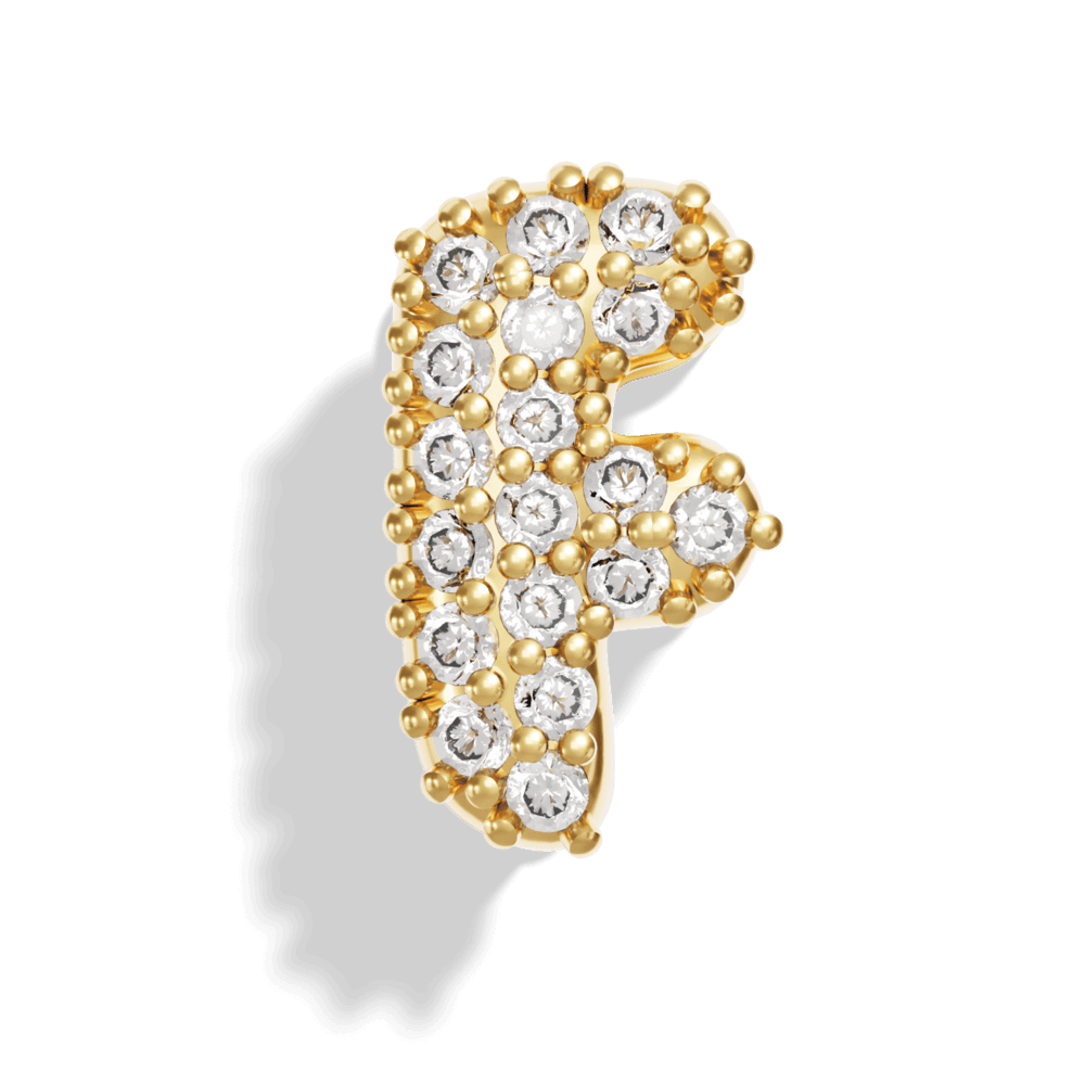 Gold Pave Bubble Letter Charms - Image 8 - ISMI JEWELS