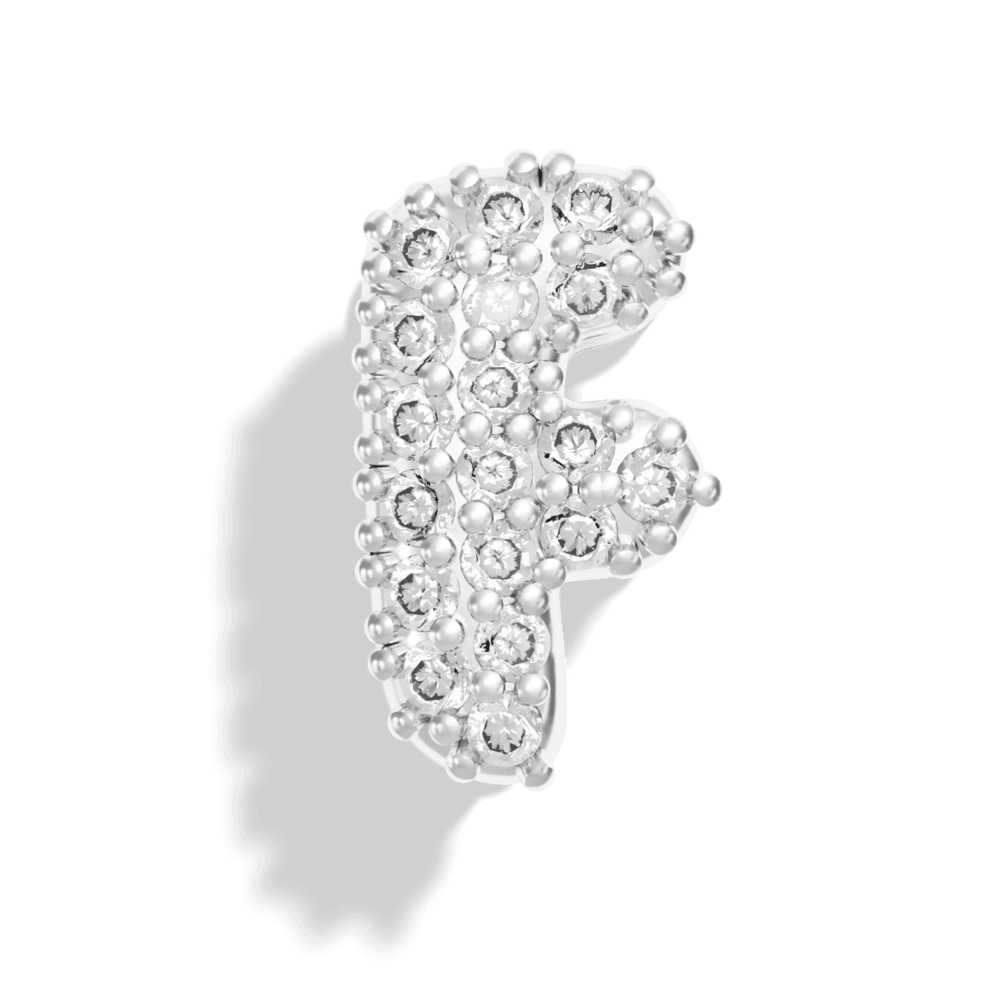 Silver Pave Bubble Letter Charms - Image 8 - ISMI JEWELS