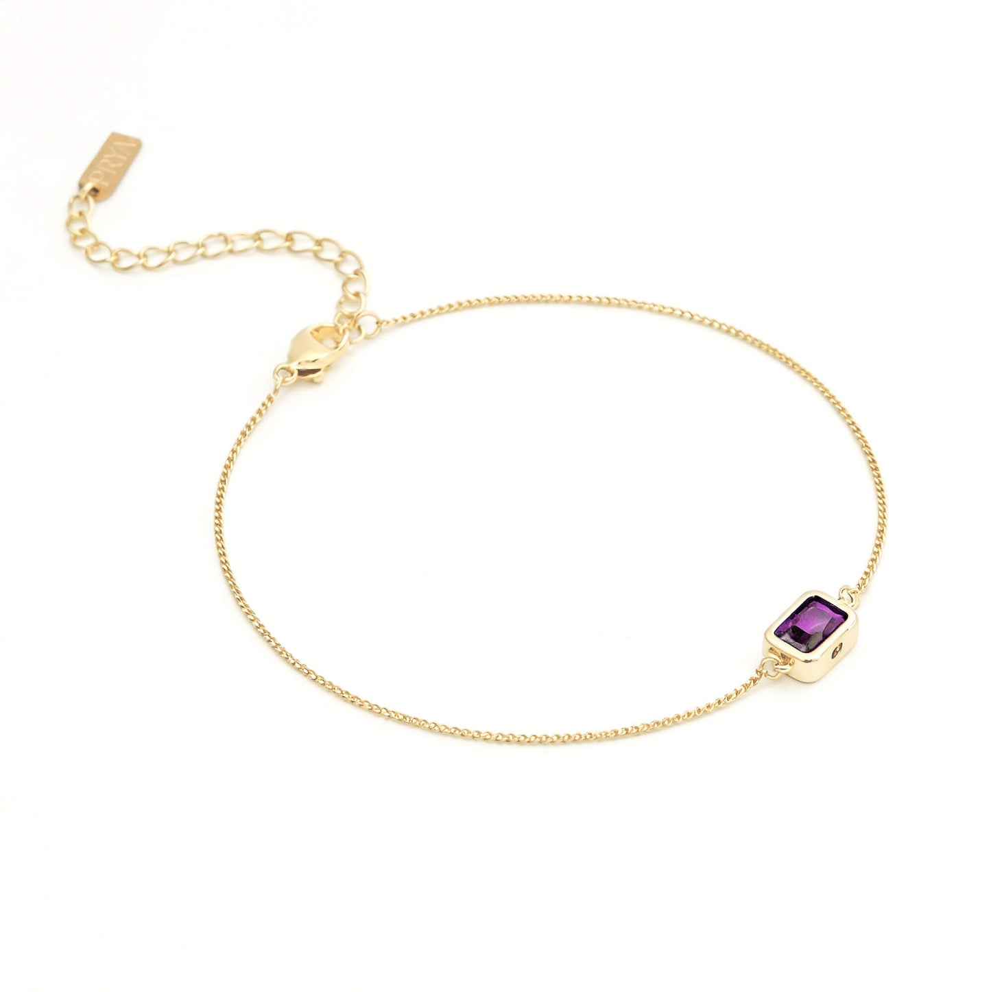 Emerald Cut Birthstone Bracelet