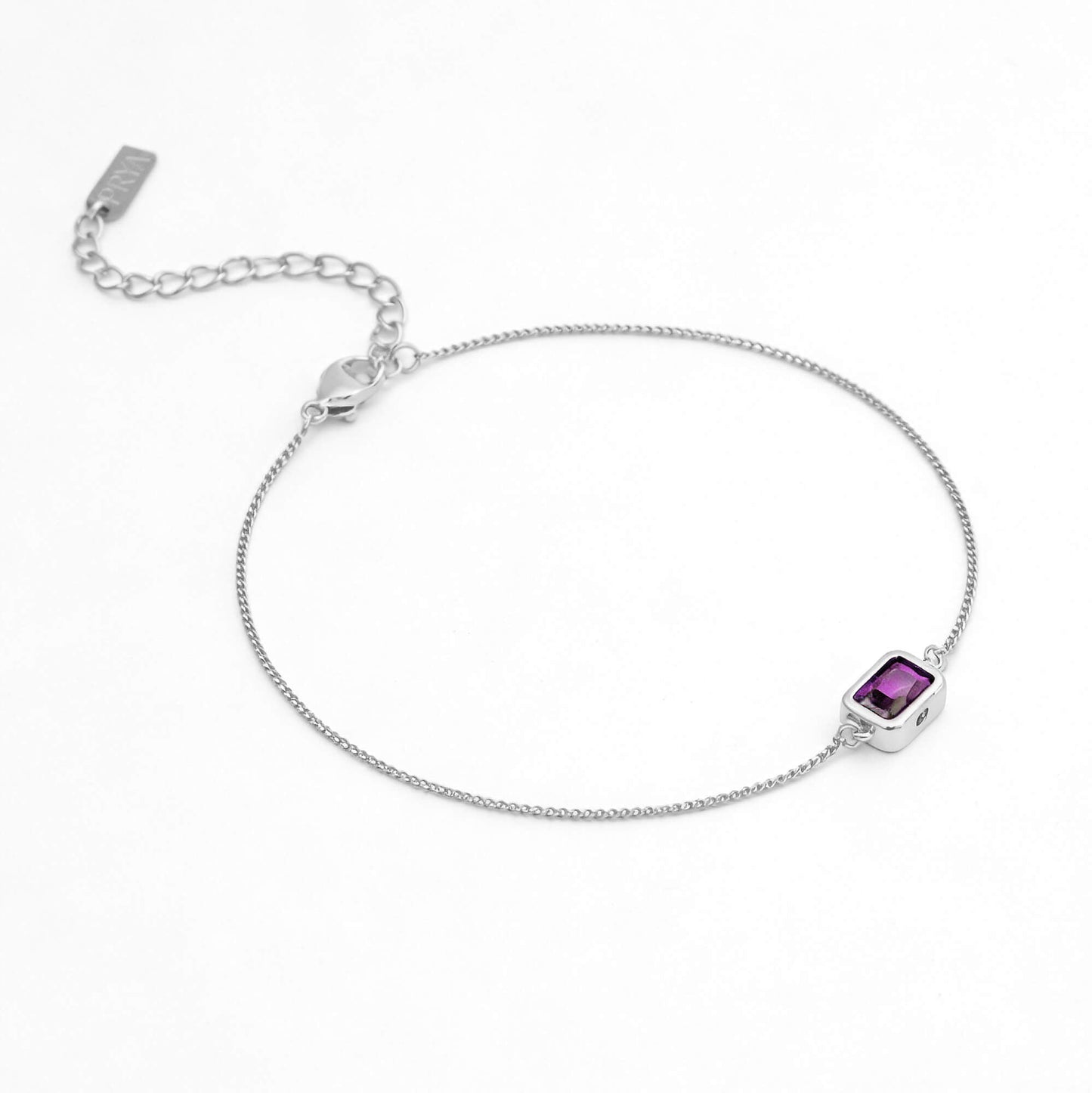 Emerald Cut Birthstone Bracelet