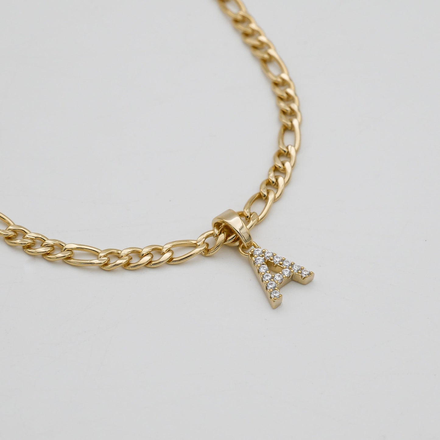 Pave Initial Necklace | Figaro - Image 3 - ISMI JEWELS