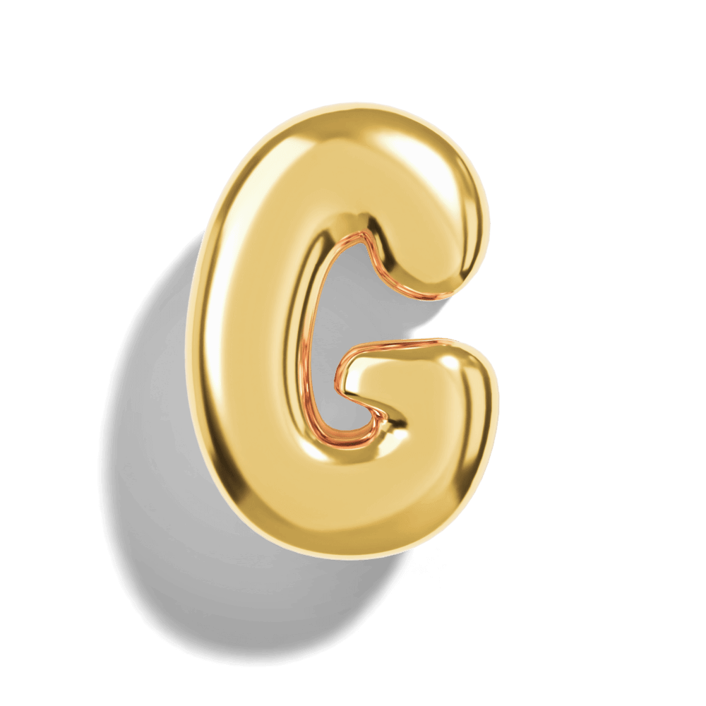 Gold Bubble Letter Charms - Image 9 - ISMI JEWELS