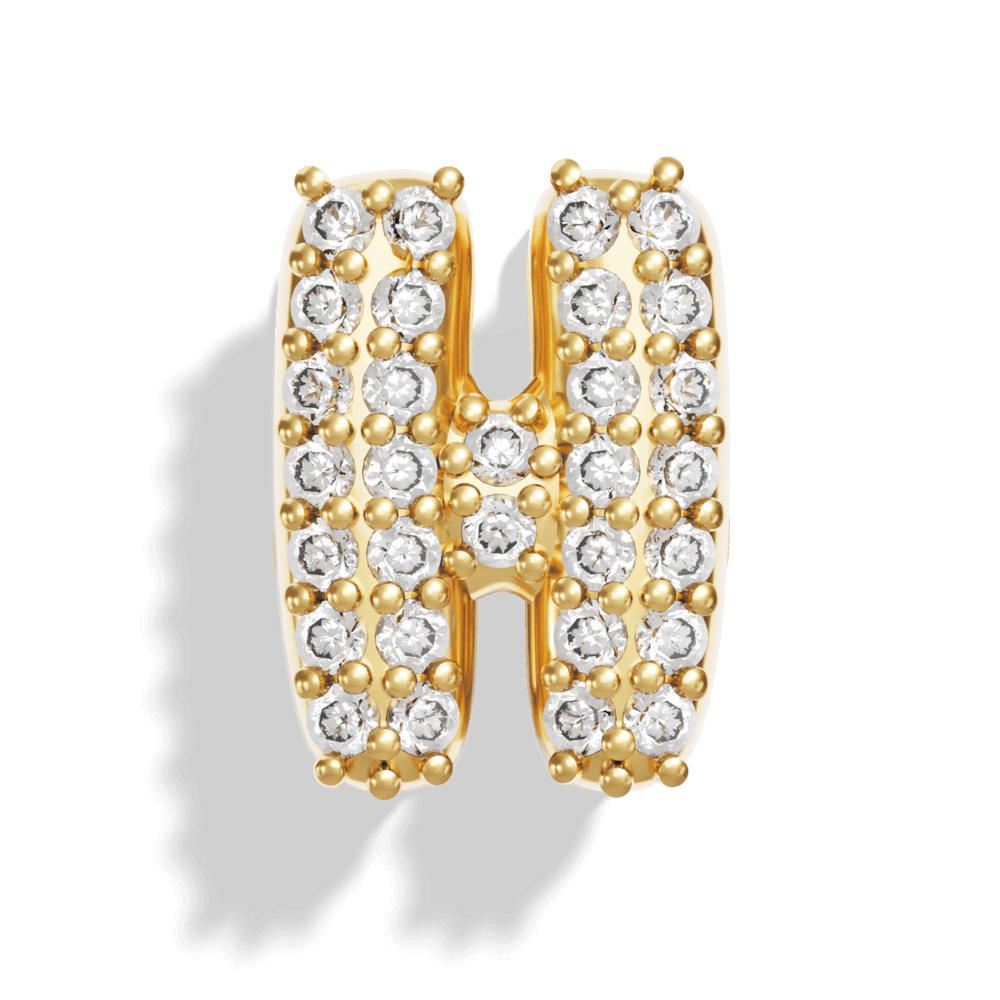 Gold Pave Bubble Letter Charms - Image 10 - ISMI JEWELS