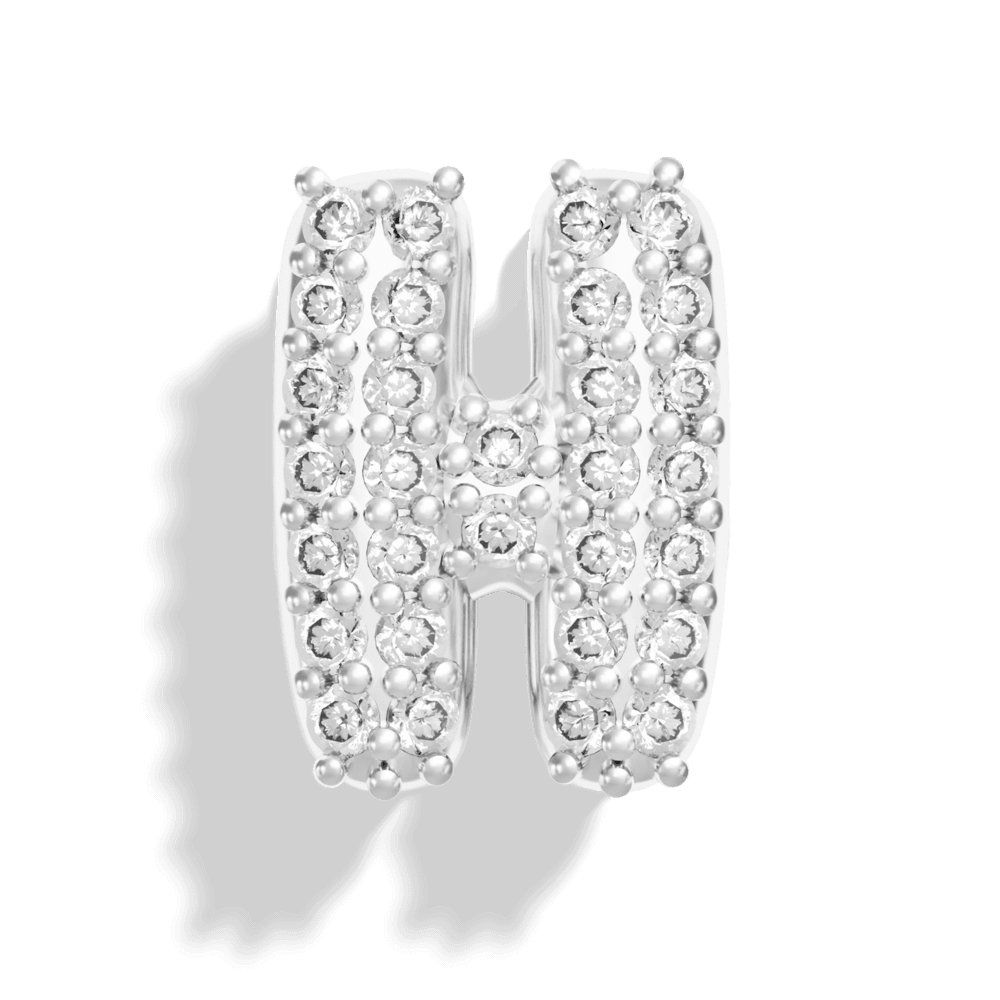 Silver Pave Bubble Letter Charms - Image 10 - ISMI JEWELS