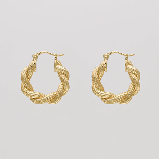 Hattie Twisted Hoop Earrings - Image 1 - ISMI JEWELS