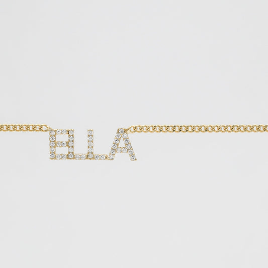 Olympia Pave Name Belly Chain - Image 1 - ISMI JEWELS