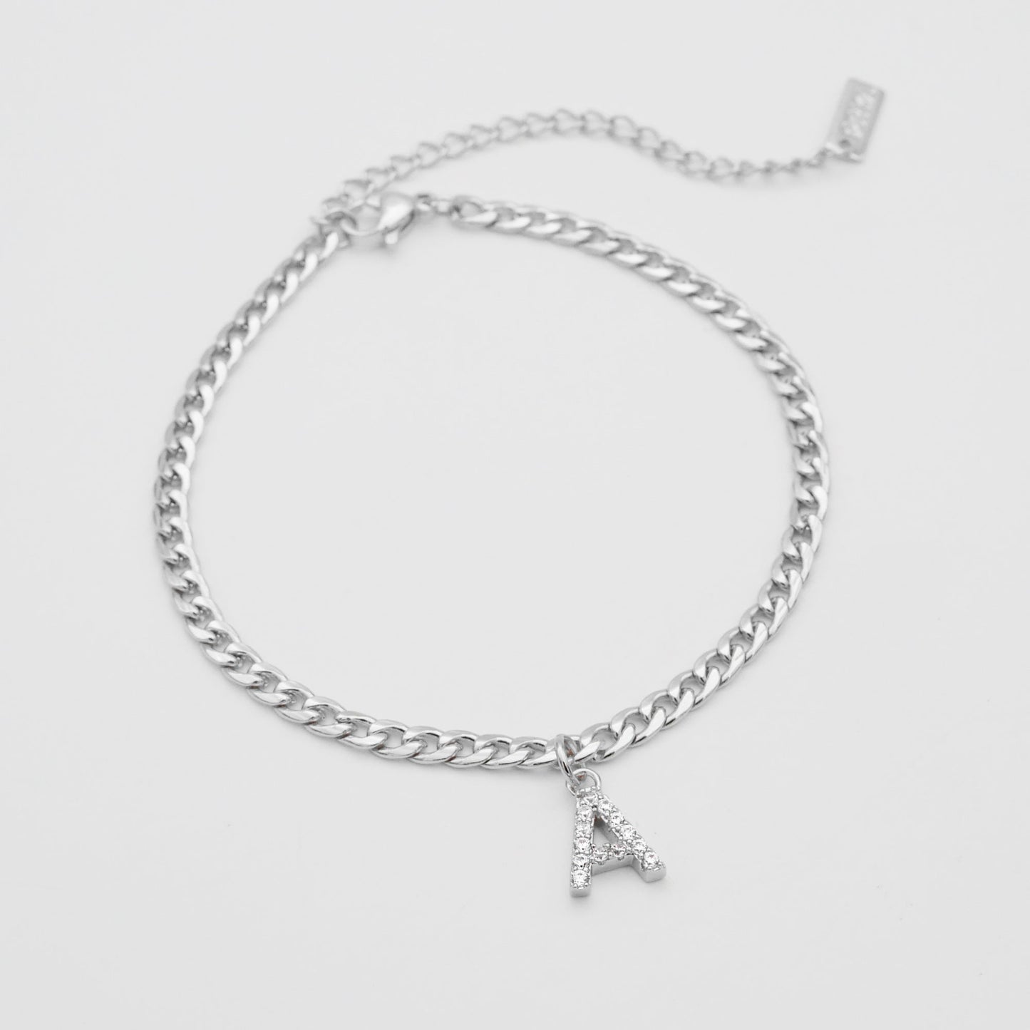 Pave Initial Anklet | Cuban - Image 8 - ISMI JEWELS