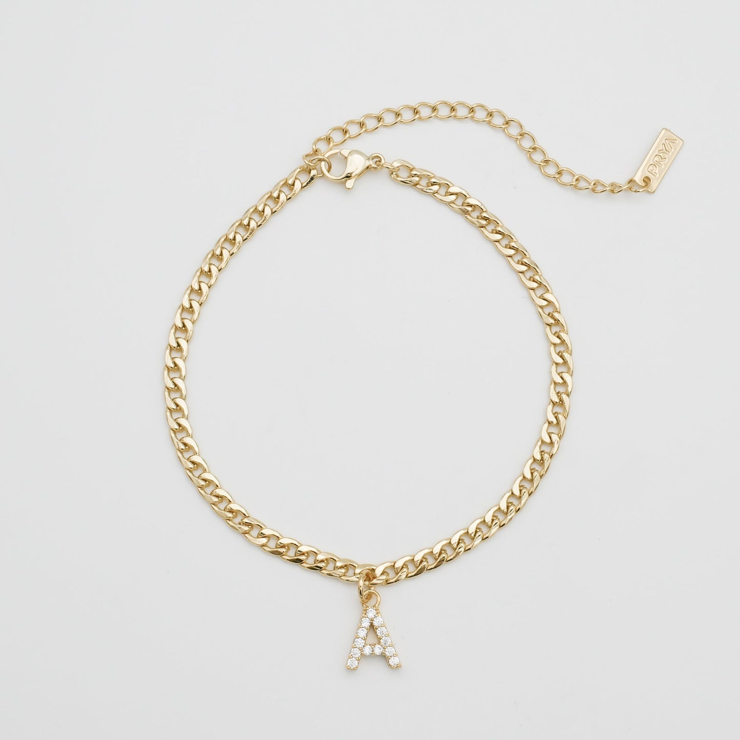 Pave Initial Anklet | Cuban - Image 7 - ISMI JEWELS