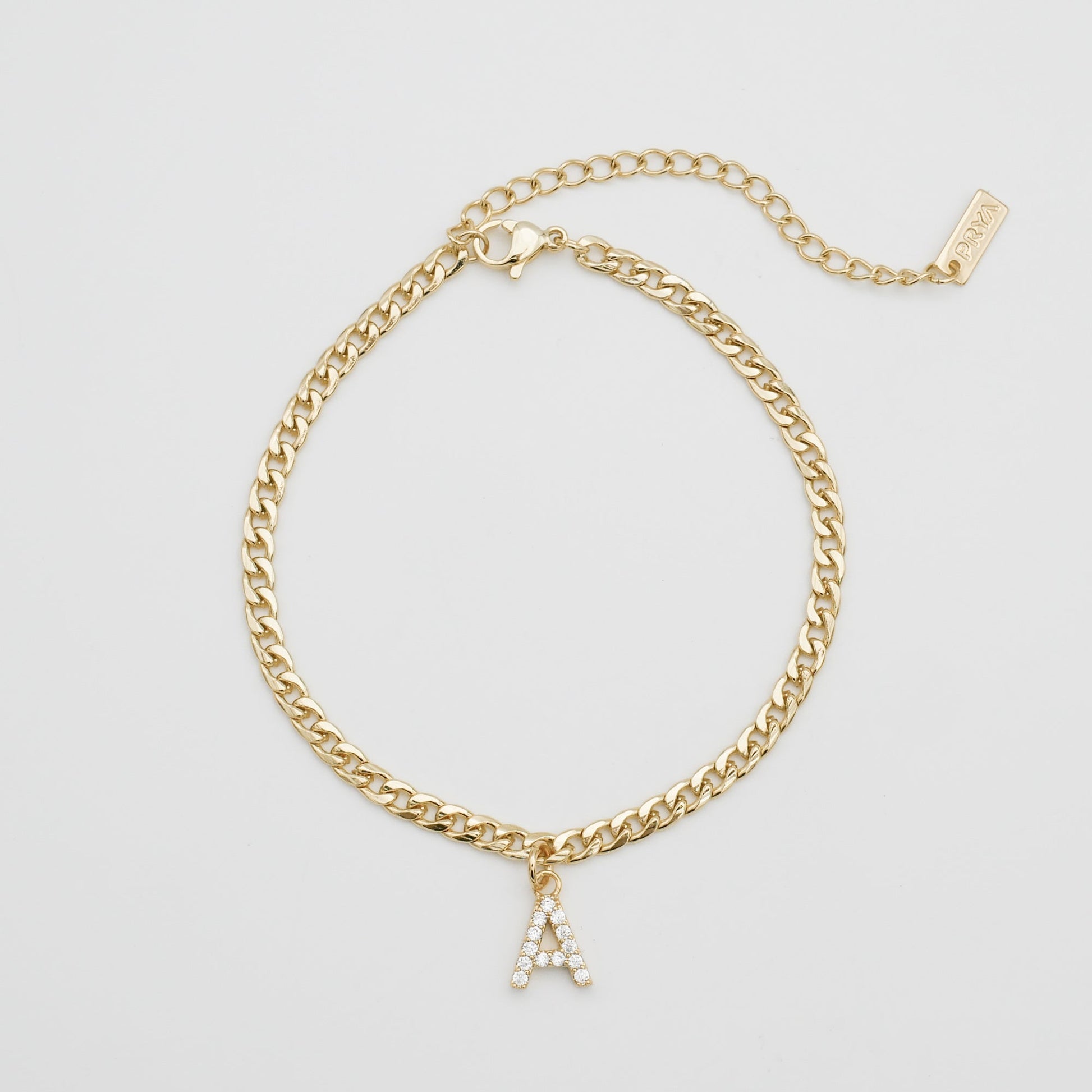 Pave Initial Anklet | Cuban - Image 7 - ISMI JEWELS