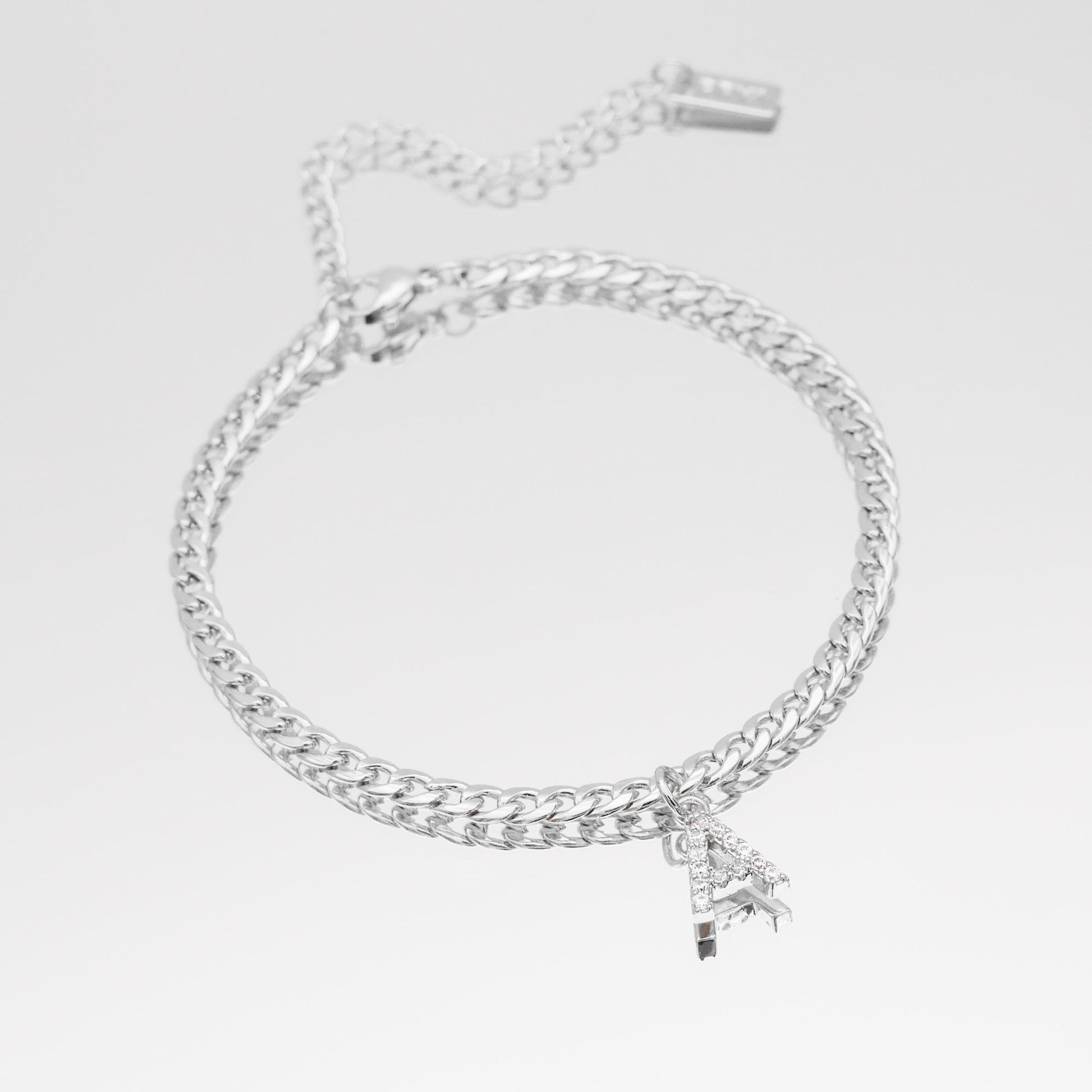 Pave Initial Anklet | Cuban - Image 9 - ISMI JEWELS