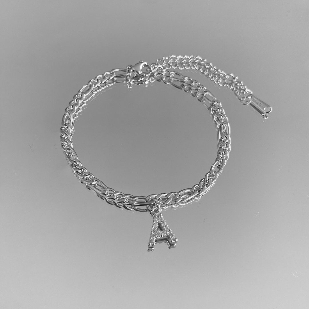Pave Initial Anklet | Figaro - Image 2 - ISMI JEWELS