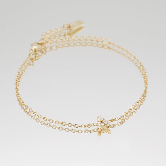 Maia Pave initial bracelet - Image 1 - ISMI JEWELS