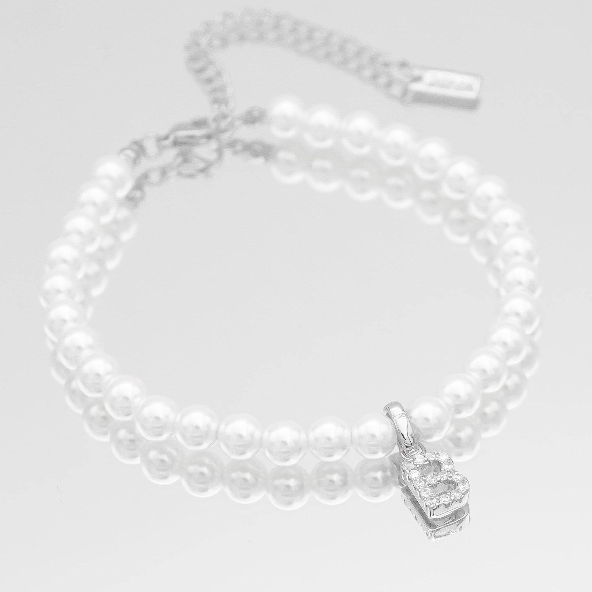 Pave Pearl Initial Anklet - Image 5 - ISMI JEWELS
