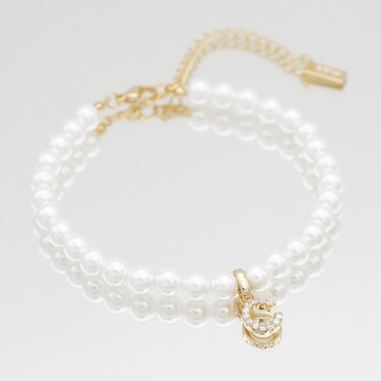 Pave Pearl Initial Bracelet - Image 6 - ISMI JEWELS