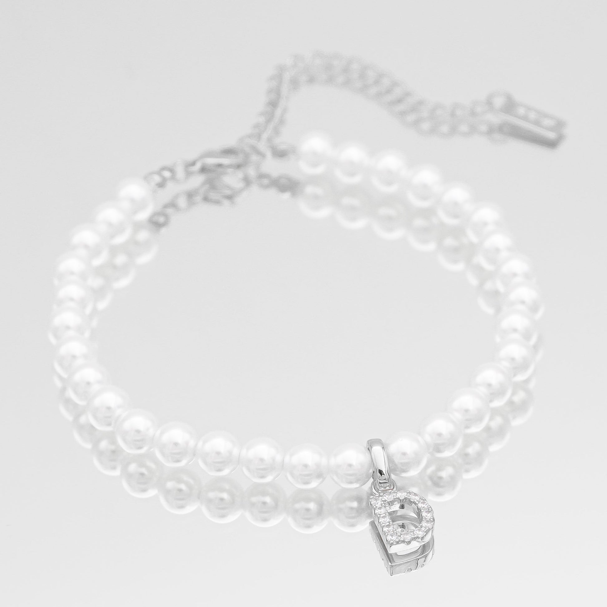 Pave Pearl Initial Anklet - Image 11 - ISMI JEWELS