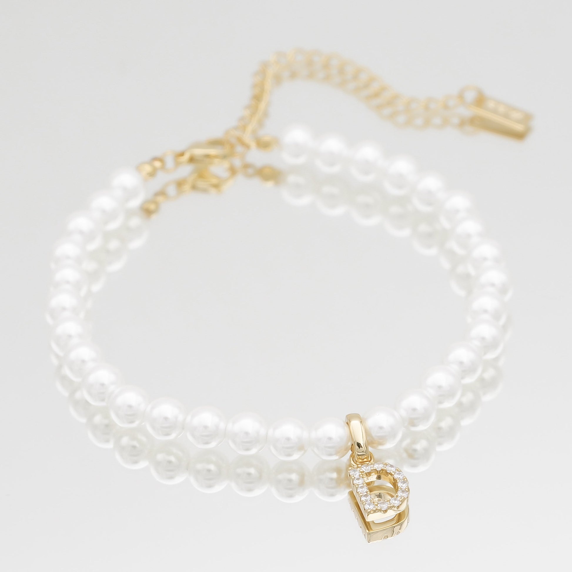 Pave Pearl Initial Bracelet - Image 8 - ISMI JEWELS